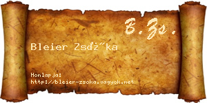 Bleier Zsóka névjegykártya